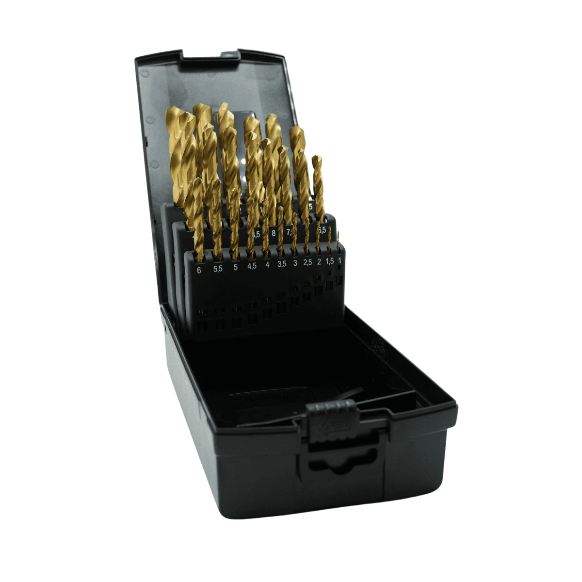 Afbeelding Borenset geslepen TIN gecoat 25-delig open casette
